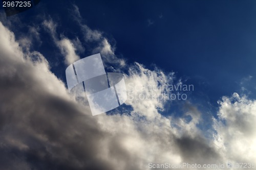 Image of Blue sky with sunlight clouds