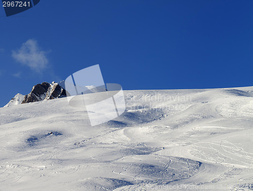 Image of Skiing slope at evening