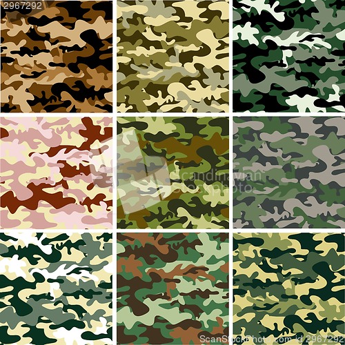Image of 9 Set of camouflage pattern