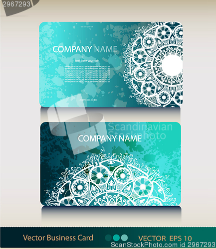 Image of Set of abstract geometric business card