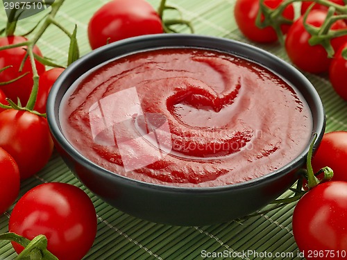 Image of bowl of ketchup or tomato sauce