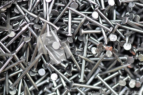 Image of Metal nails set, macro