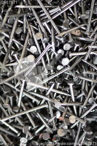 Image of Metal nails set, macro