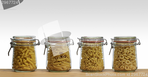 Image of jars with italian pasta