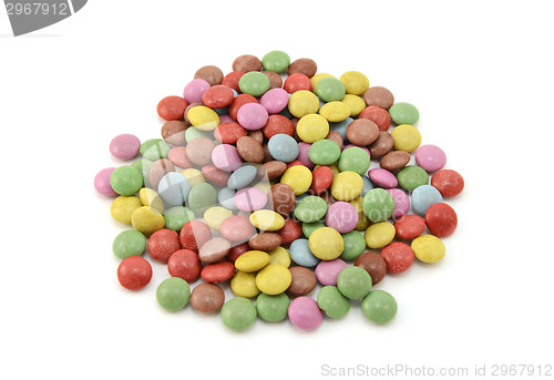 Image of Colourful sugar-coated chocolate beans