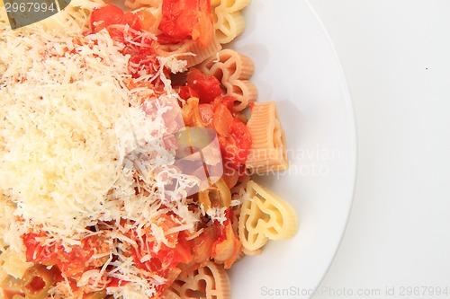 Image of hearts pasta with vegetable 