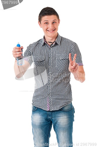 Image of Man with bottle of water