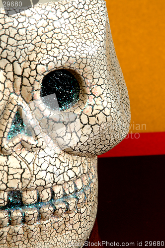 Image of halloween skull half face