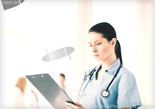 Image of female doctor or nurse in hospital