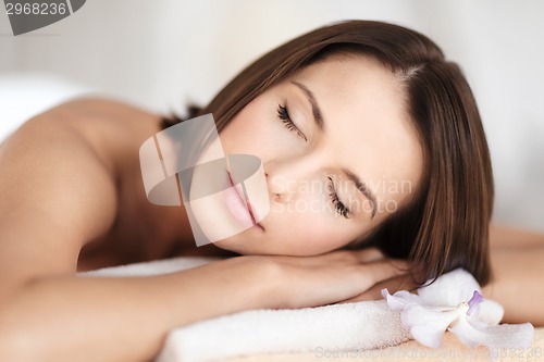 Image of beautiful woman in spa salon