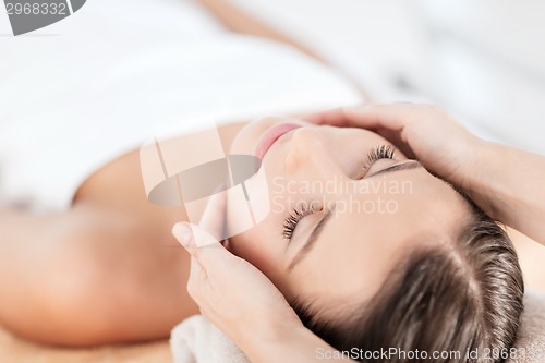 Image of beautiful woman in spa salon