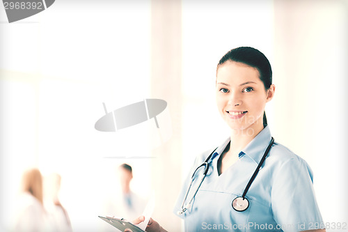 Image of female doctor or nurse in hospital