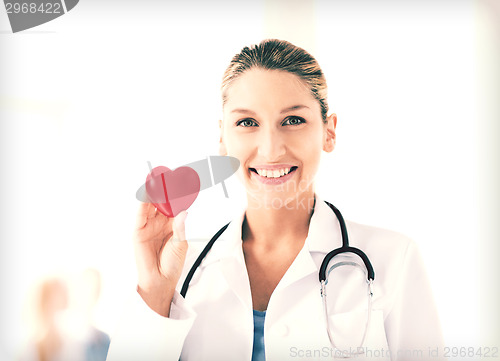 Image of female doctor with heart