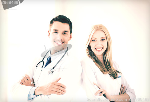 Image of two young attractive doctors