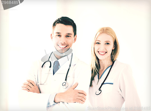 Image of two young attractive doctors