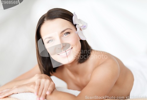Image of beautiful woman in spa salon