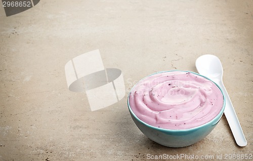 Image of bowl of pink fruit yogurt