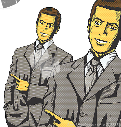 Image of Vector Business Man Show Something With Finger