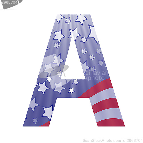 Image of american flag letter A