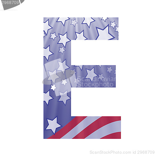 Image of american flag letter E