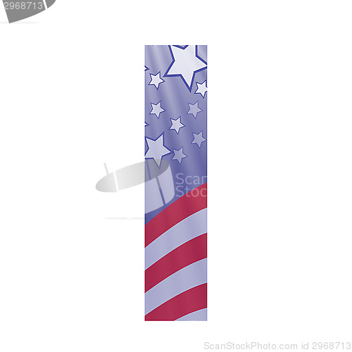 Image of american flag letter I