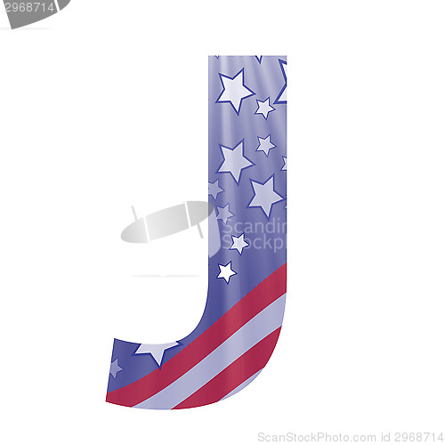 Image of american flag letter J