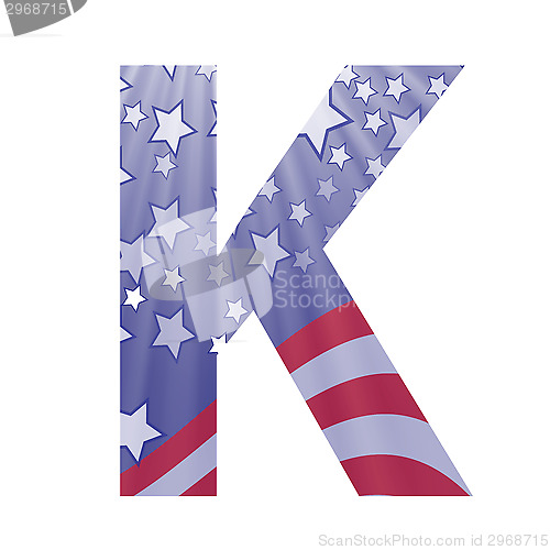 Image of american flag letter K