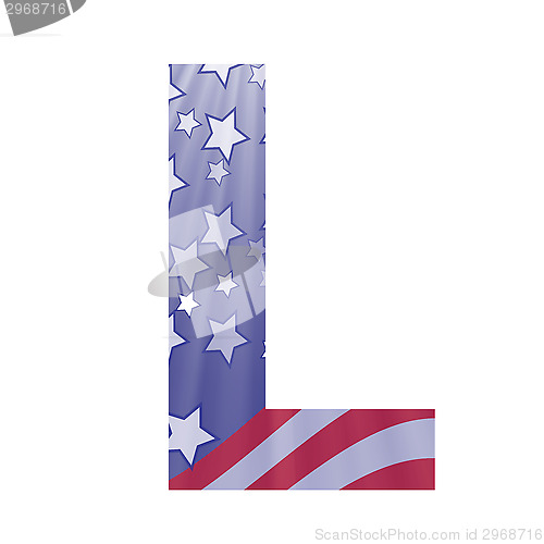 Image of american flag letter L