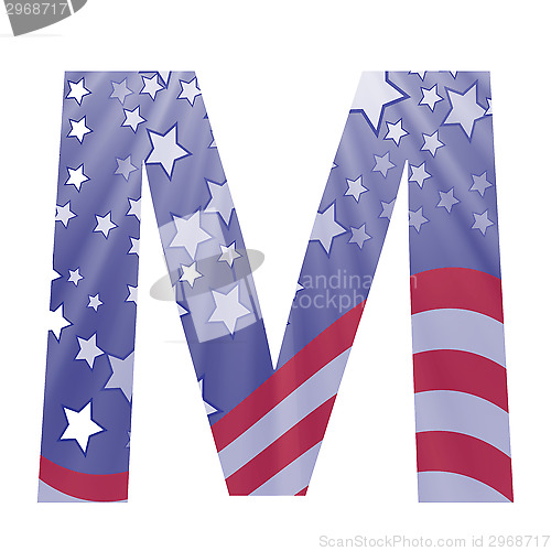 Image of american flag letter M