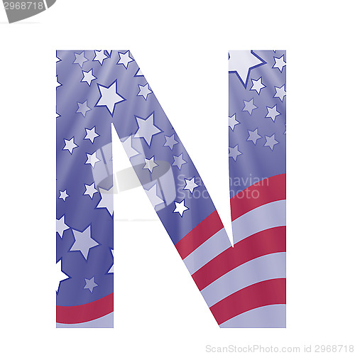 Image of american flag letter N