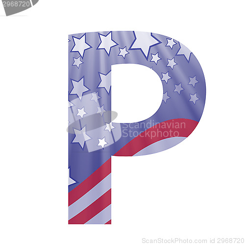 Image of american flag letter P