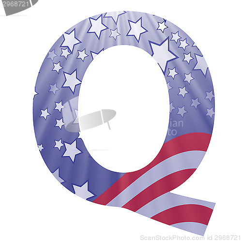 Image of american flag letter Q