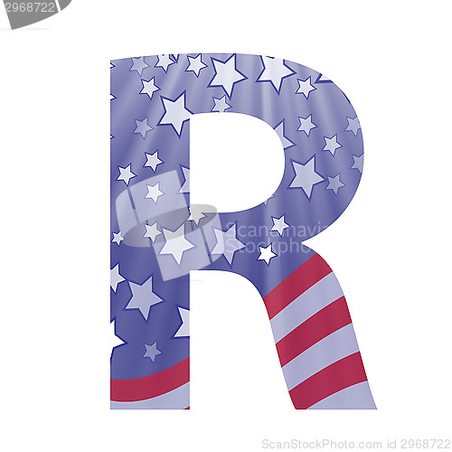 Image of american flag letter R