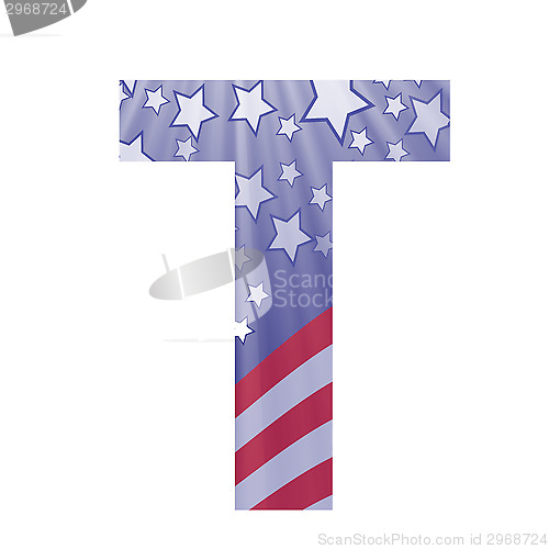 Image of american flag letter T
