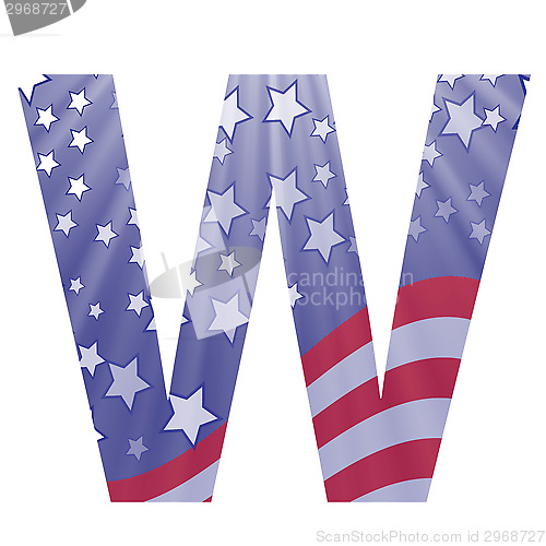 Image of american flag letter W