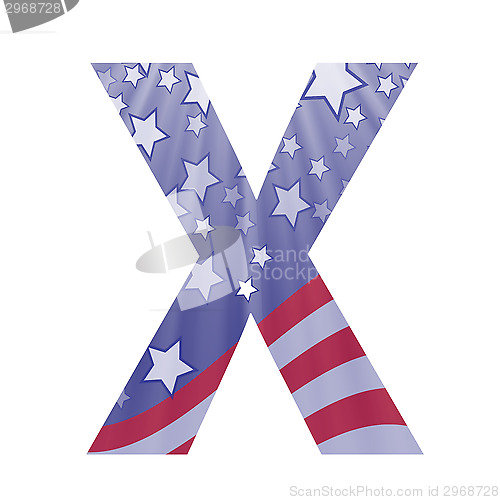 Image of american flag letter X