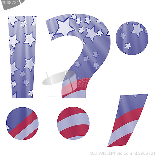 Image of american flag question mark