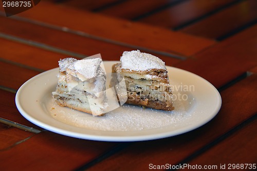 Image of Two pieces of baklava on the plate