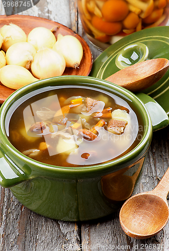 Image of Soup with Chanterelle Mushrooms