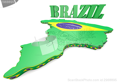 Image of map illustration of Brazil