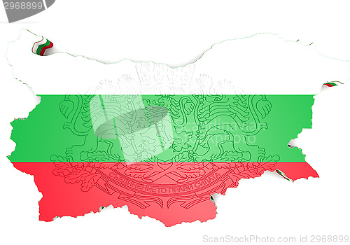 Image of map illustration of Bulgaria with flag