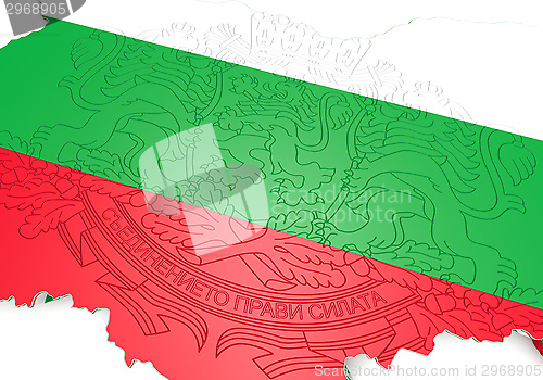 Image of map illustration of Bulgaria with flag