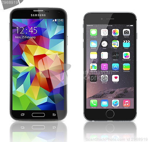 Image of Samsung Galaxy S5 vs Apple iPhone 6