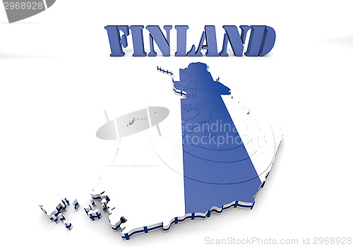 Image of map illustratin of Finland with flag