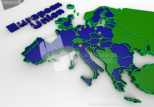 Image of european countries 3d illustration