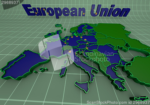 Image of european countries 3d illustration