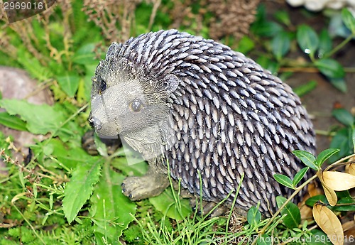 Image of Garden statue of a hedgehog in the garden