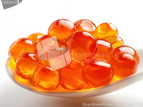 Image of Spoon of red caviar