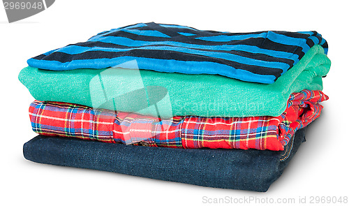 Image of Stack Of Four Types Of Clothes Rotated