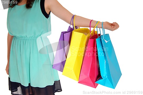 Image of Girl holding shopping bag's.